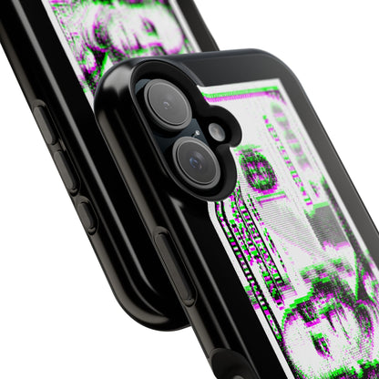 100 Dollars Bill - Green/Magenta Glitch - Magnetic Phone Case