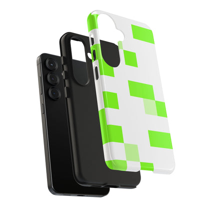 Lime Green Pixel Grid - Phone Case