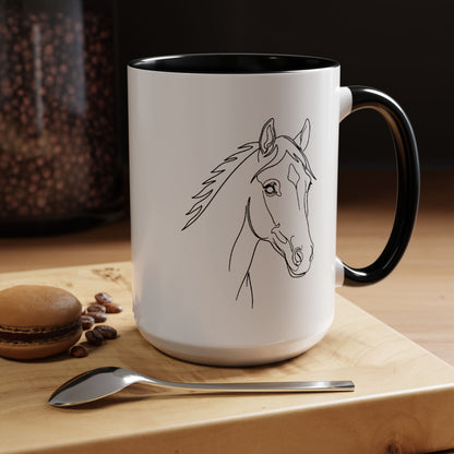Horse Portrait Sketch - Color Accent Mug