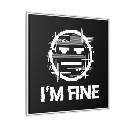 I’m Fine Glitched Smiley - Framed Canvas