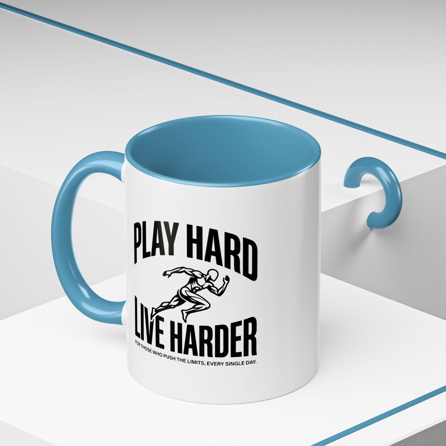 Play Hard / Live Harder - Color Accent Mug