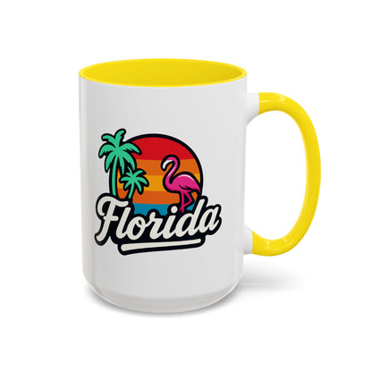 Florida Sunset Palm - Color Accent Mug