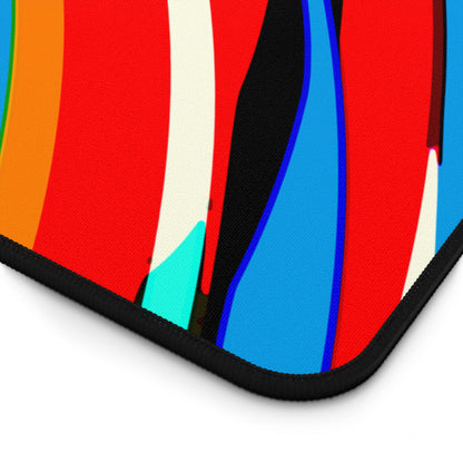 Abstract Rainbow Swirl Arc - Desk Mat