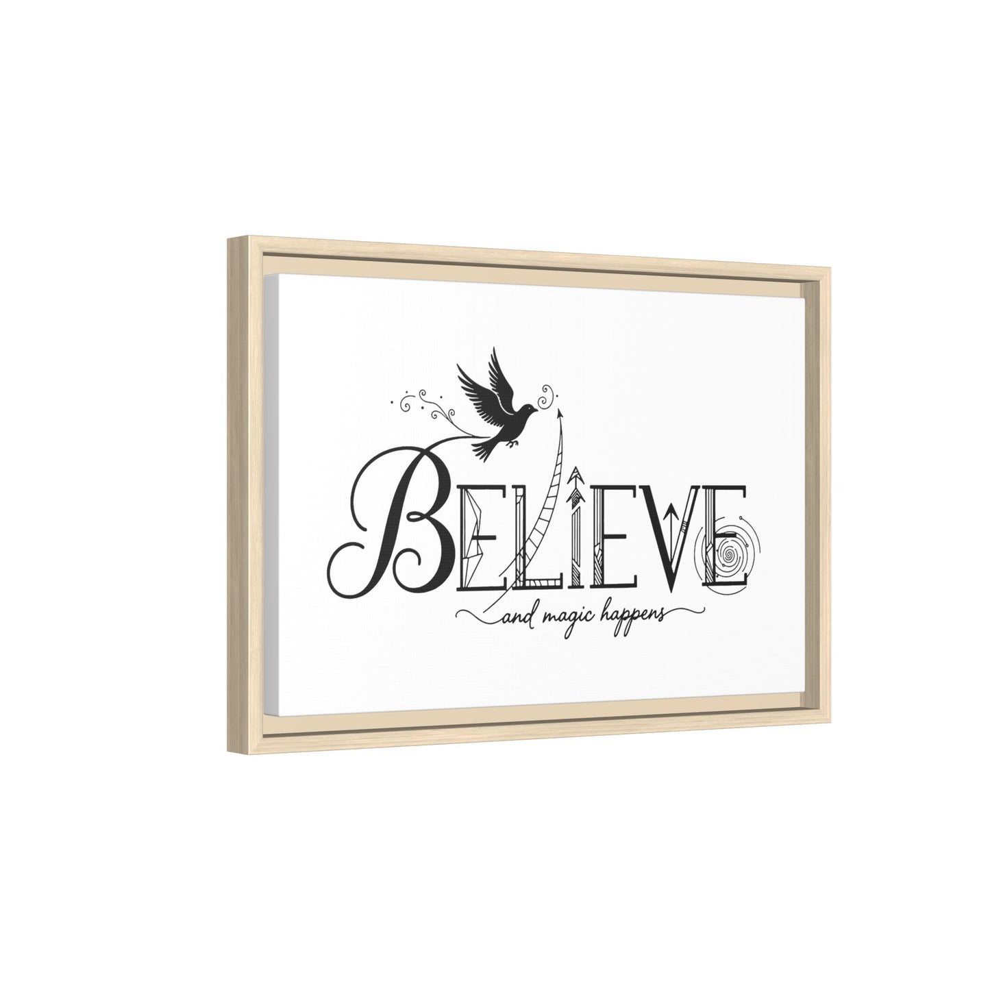 Believe and Magic Happens - Framed Canvas