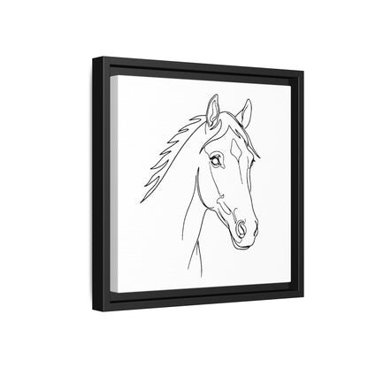 Horse Portrait Sketch - Framed Canvas