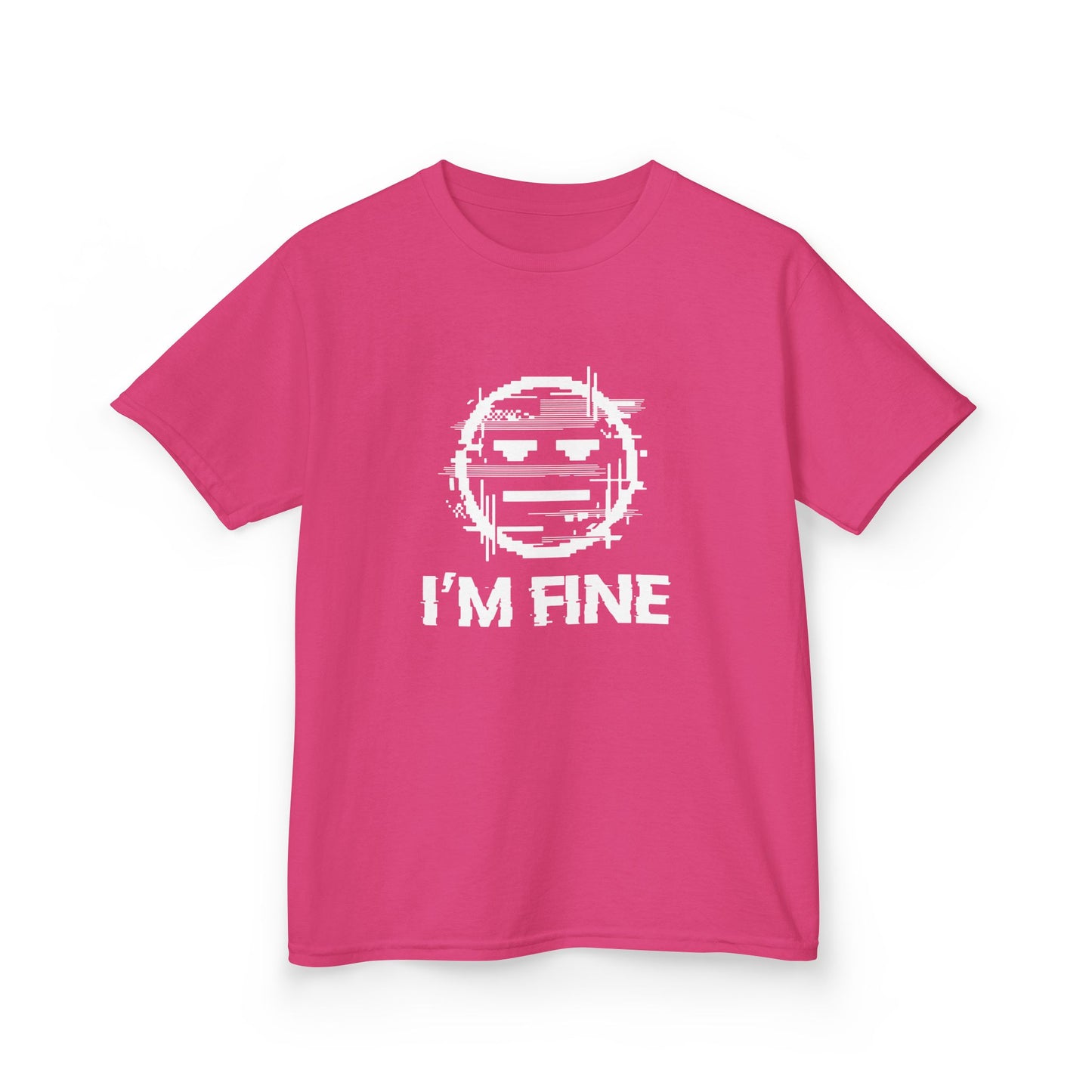 I’m Fine Glitched Smiley - Kids Tee