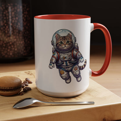 Astronaut Cat - Color Accent Mug