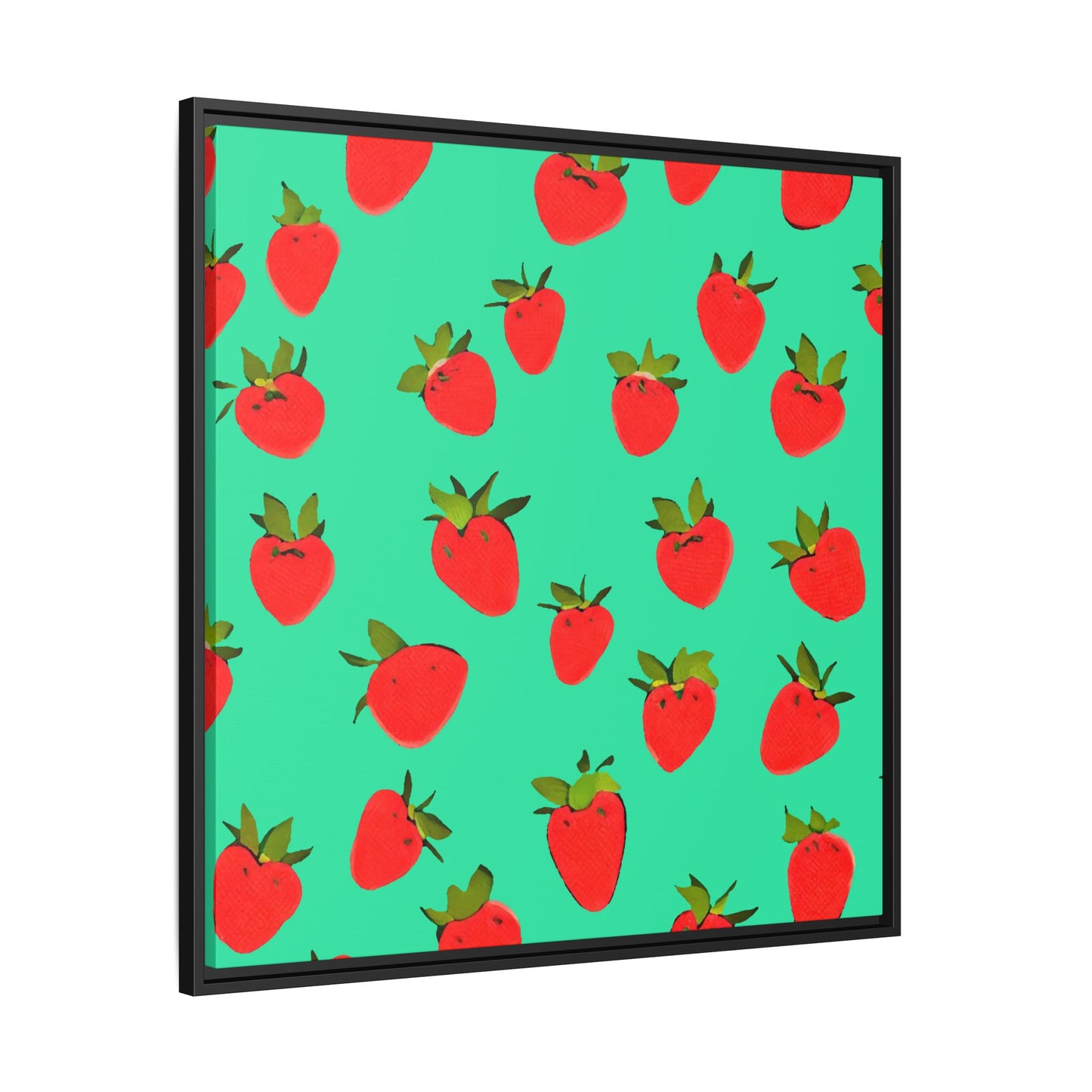 Strawberry Pattern - Framed Canvas