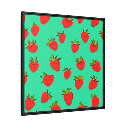 Strawberry Pattern - Framed Canvas