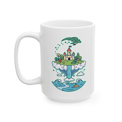 Floating Castle Dragon - Magical Fantasy Island - Mug