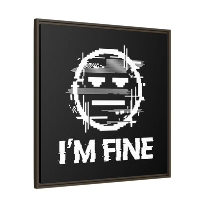 I’m Fine Glitched Smiley - Framed Canvas