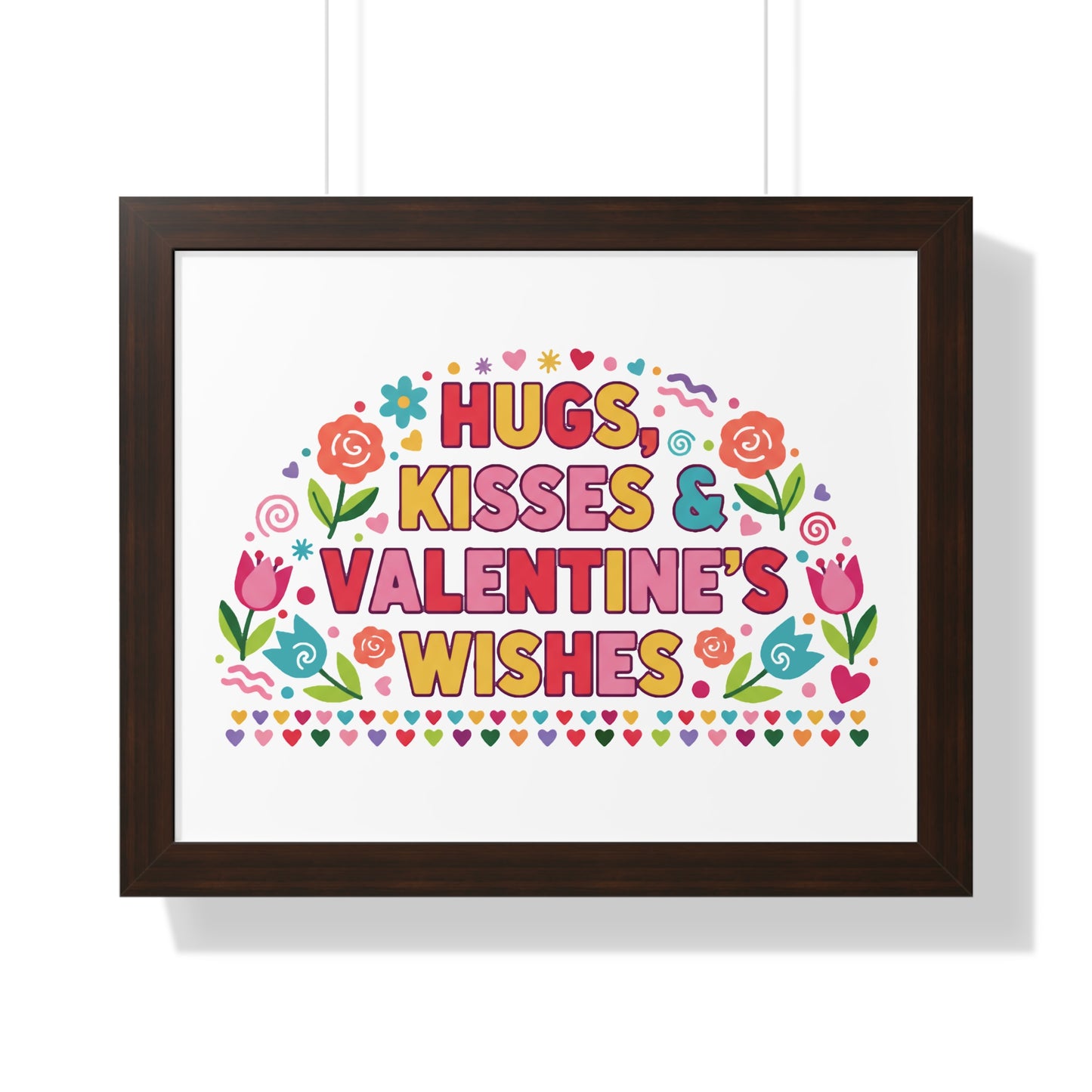 Hugs, Kisses & Valentine's Wishes - Framed Poster