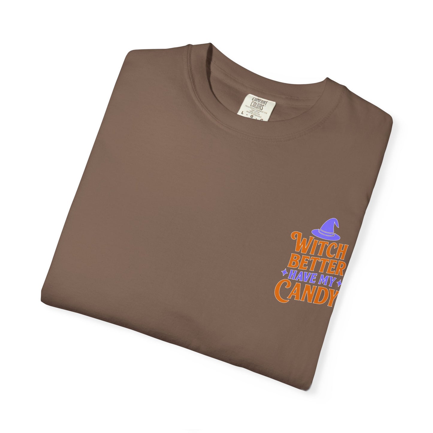 Halloween Candy T-shirt, Unisex Garment-Dyed T-shirt, Spooky Season Apparel, Fall Fashion, Trick or Treat Shirt, Cute Halloween Tee