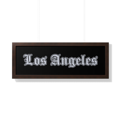 Los Angeles Framed Horizontal Poster, Wall Art, Home Decor, Gift for LA Lovers, Modern Wall Art, Interior Decoration - Silver Edition