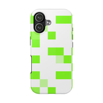 Lime Green Pixel Grid - Phone Case