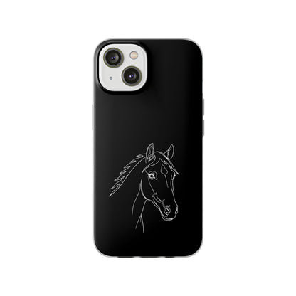 Horse Portrait Sketch - Flexi Phone Case