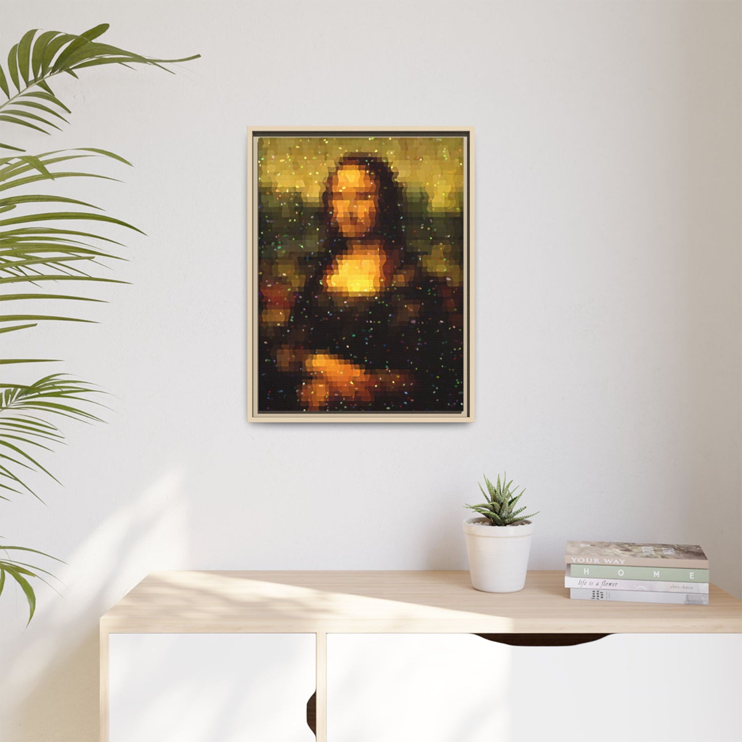 Pixel Muse — Silent Smile - Framed Canvas