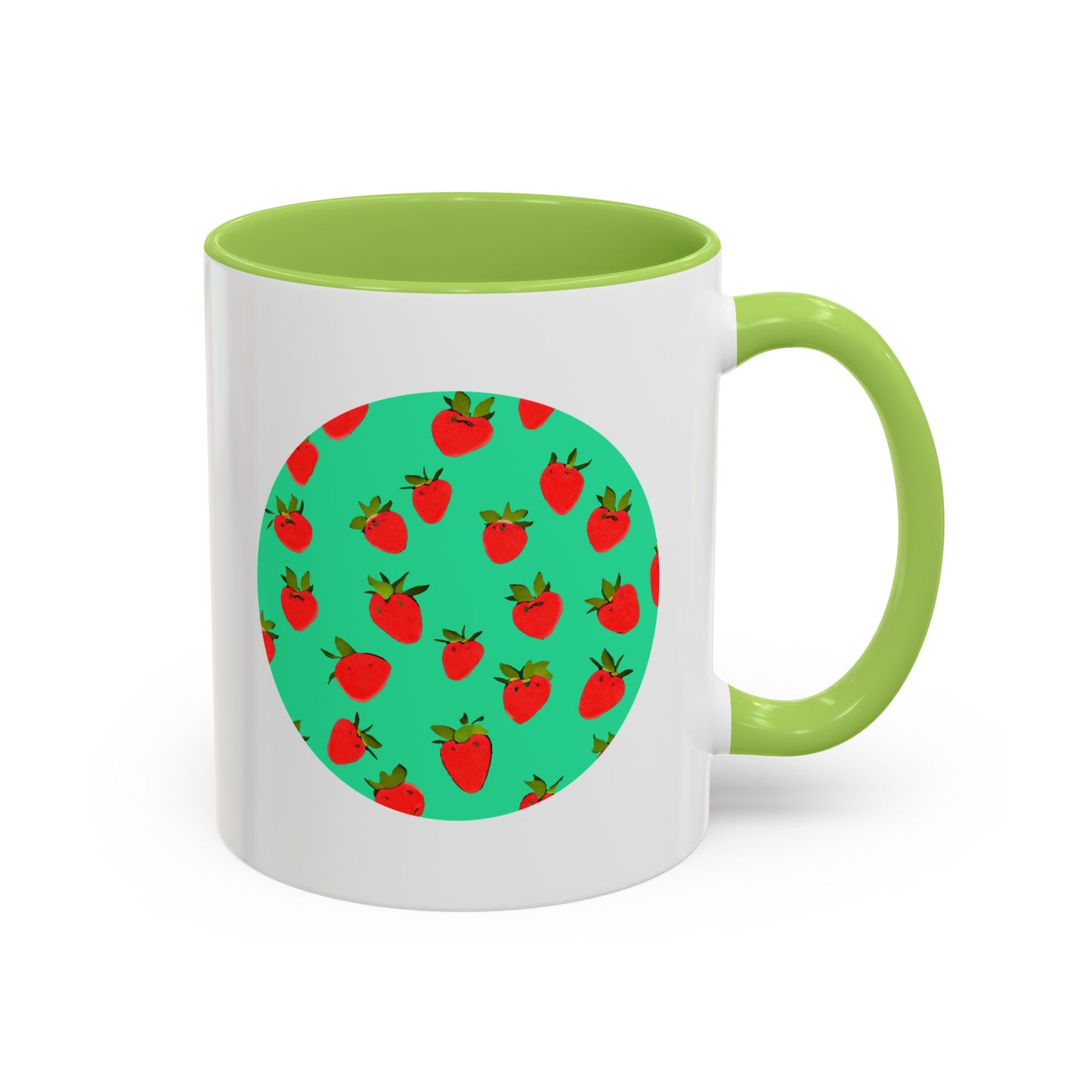 Strawberry Pattern - Color Accent Mug