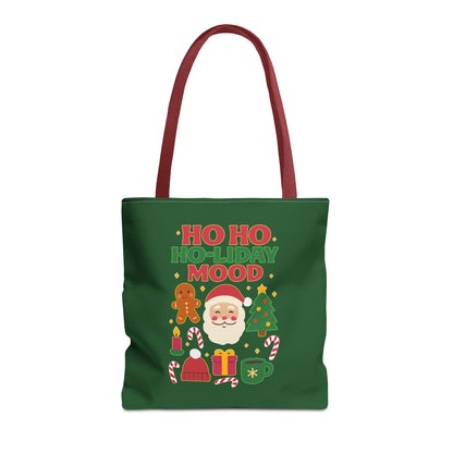 Festive Holiday Tote Bag, Christmas Bag, Santa Gift Bag, Ho Ho Ho Mood, Seasonal Shopping Tote, Cute Winter Accessory