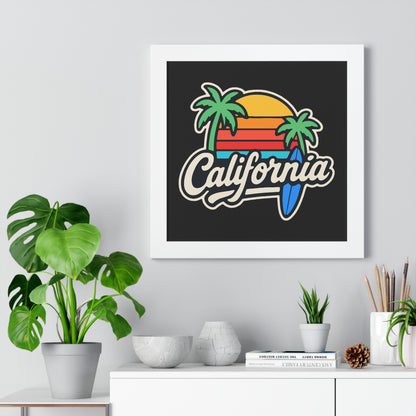 California Surf Vibes - Framed Poster