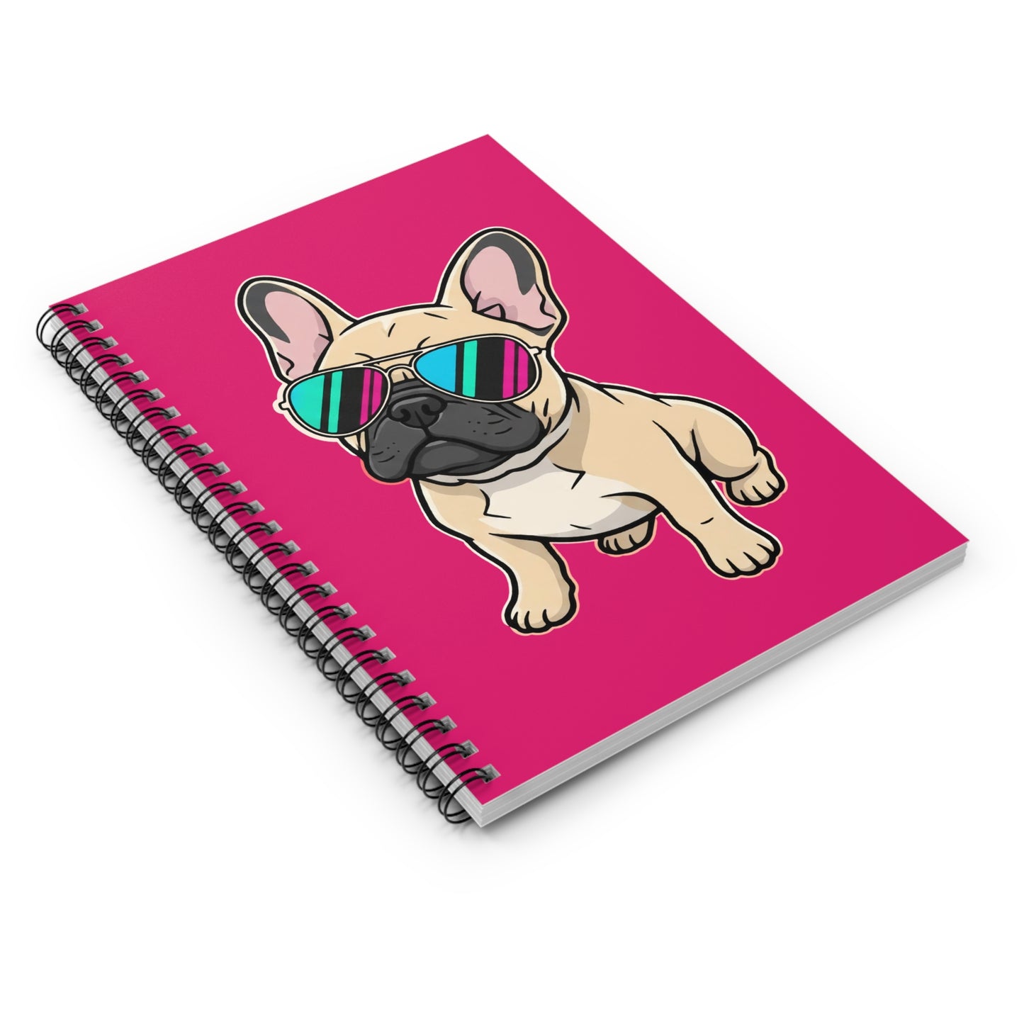 French Bulldog with Sunglasses - Spiral Notebook