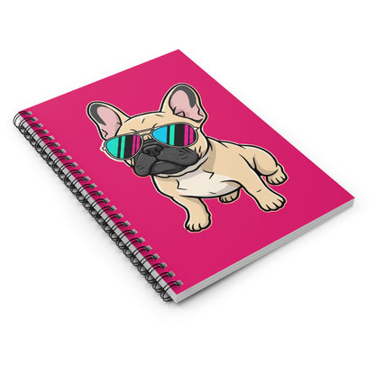 French Bulldog with Sunglasses - Spiral Notebook