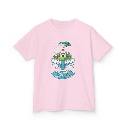 Floating Castle Dragon - Magical Fantasy Island - Kids Tee