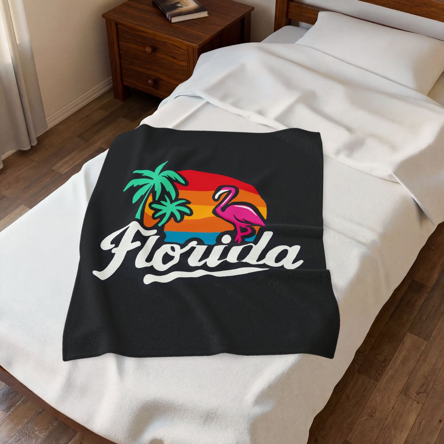 Florida Sunset Palm - Plush Blanket