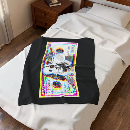 100 Dollars Bill - Neon Color Explosion - Plush Blanket