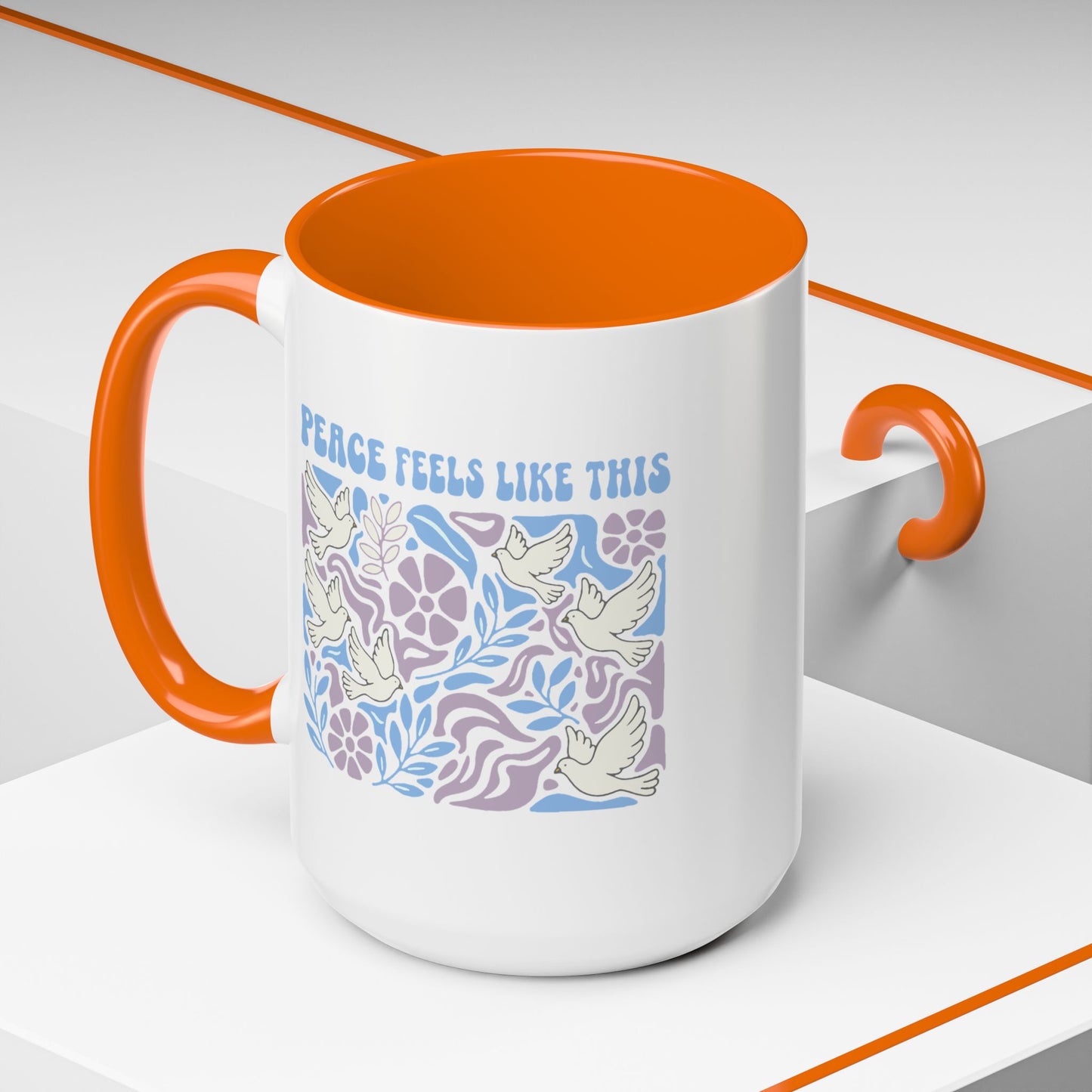Peace Feels Like This - Color Accent Mug