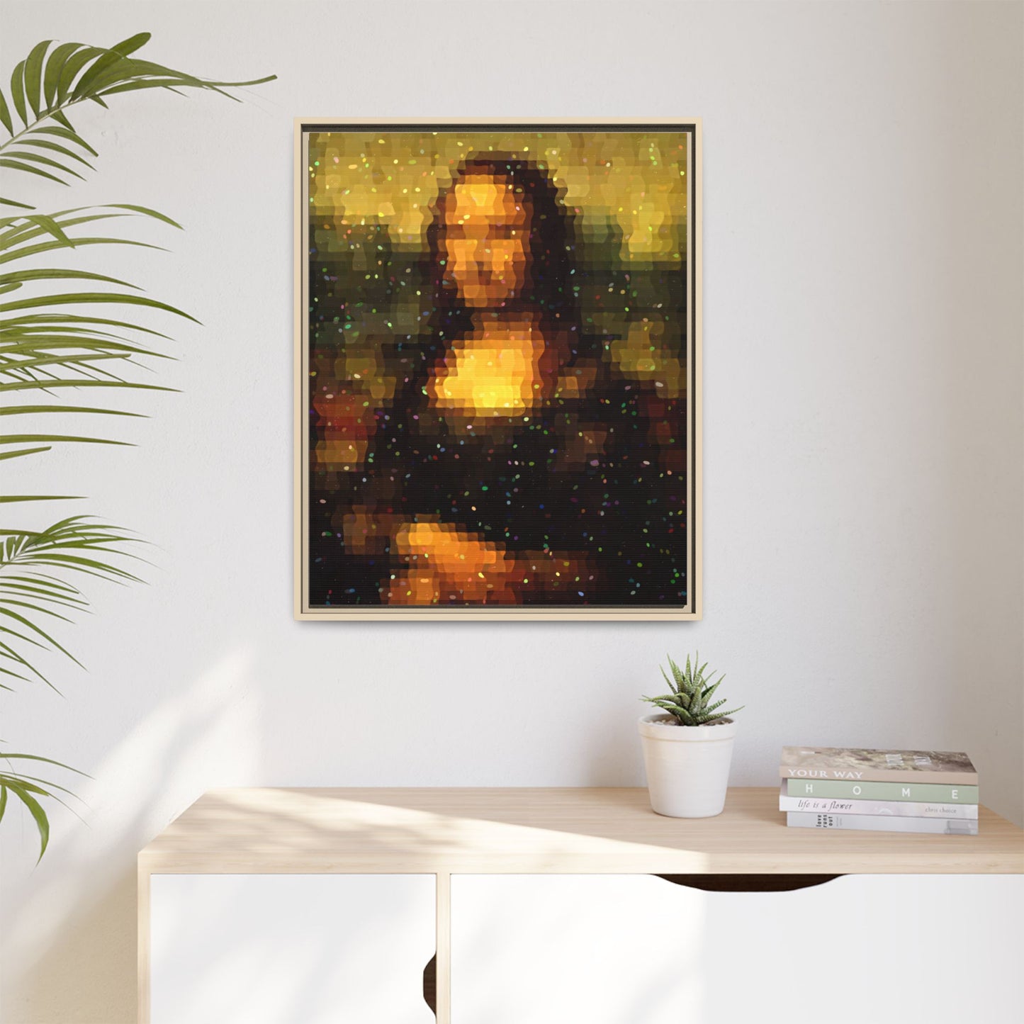 Pixel Muse — Silent Smile - Framed Canvas
