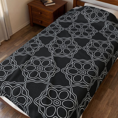 Geometric Sacred Flower - Plush Blanket