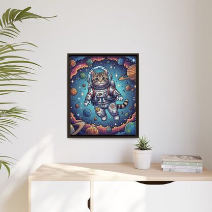 Astronaut Cat - Framed Canvas