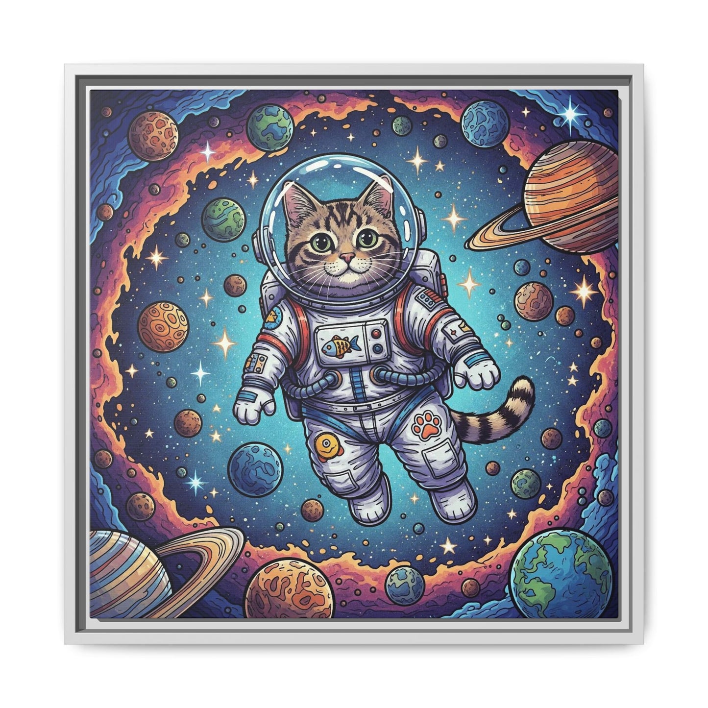 Astronaut Cat - Framed Canvas