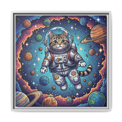 Astronaut Cat - Framed Canvas