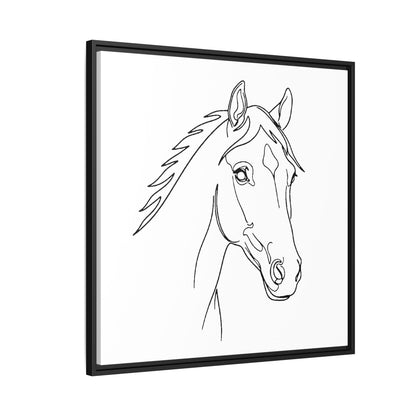 Horse Portrait Sketch - Framed Canvas