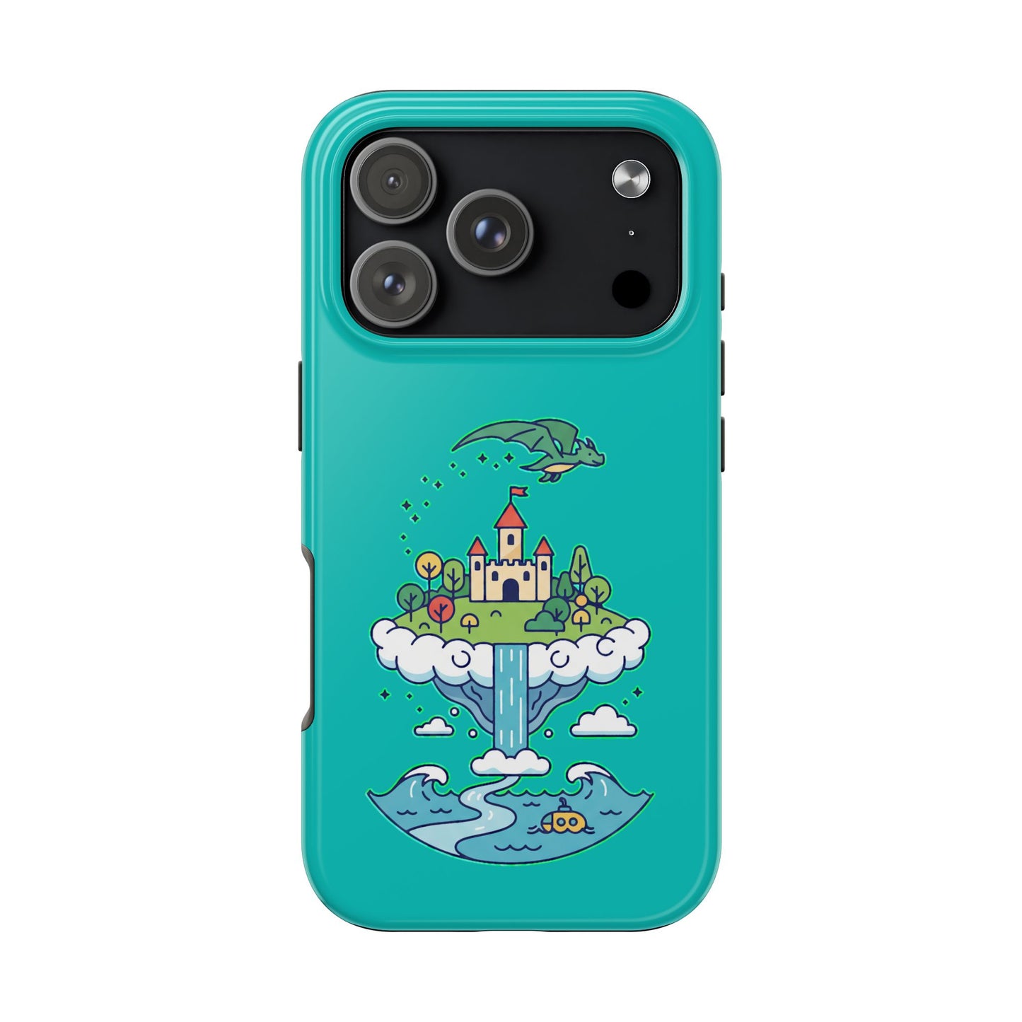 Floating Castle Dragon - Magical Fantasy Island - Phone Case