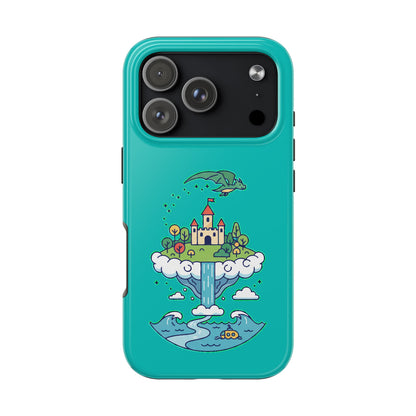 Floating Castle Dragon - Magical Fantasy Island - Phone Case