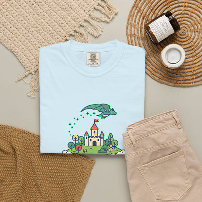 Floating Castle Dragon - Magical Fantasy Island - T-Shirt