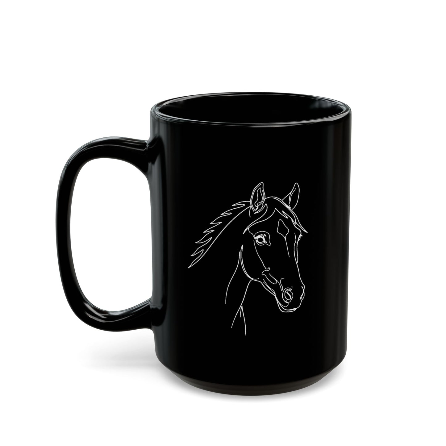 Horse Portrait Sketch - Black Mug