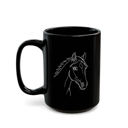Horse Portrait Sketch - Black Mug