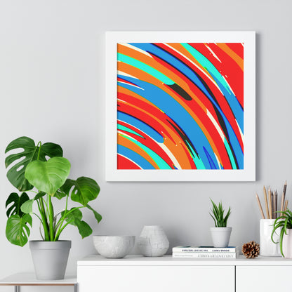 Abstract Rainbow Swirl Arc - Framed Poster