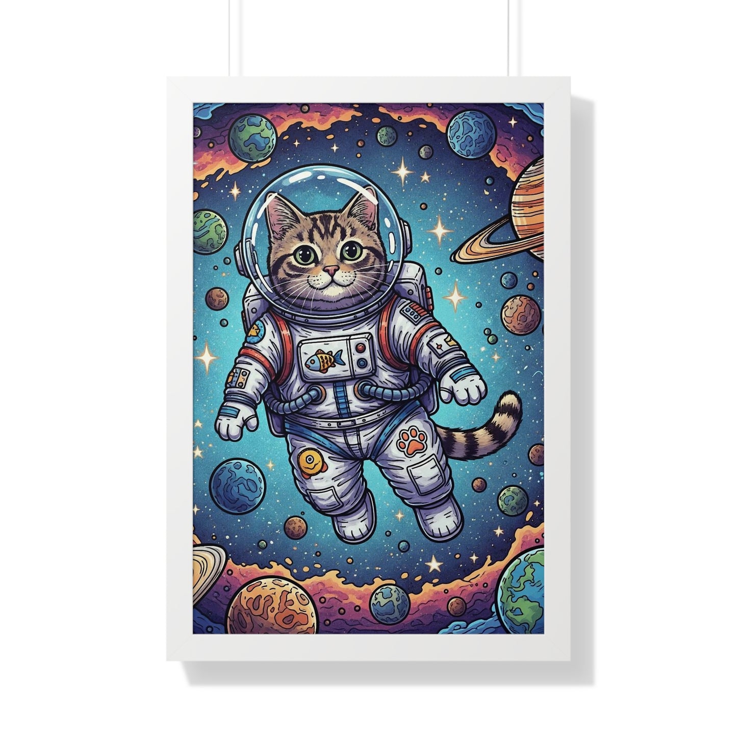 Astronaut Cat - Framed Poster