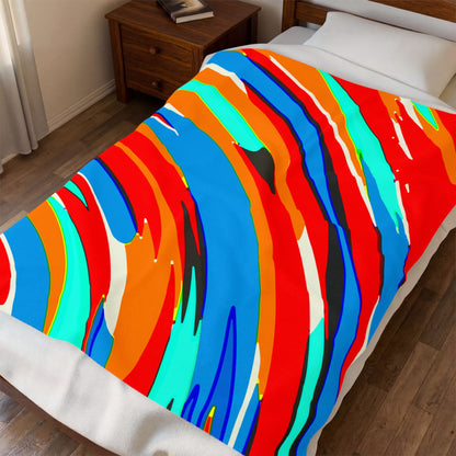 Abstract Rainbow Swirl Arc - Plush Blanket