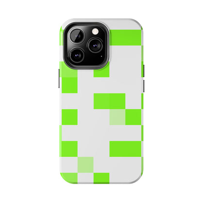 Lime Green Pixel Grid - Phone Case