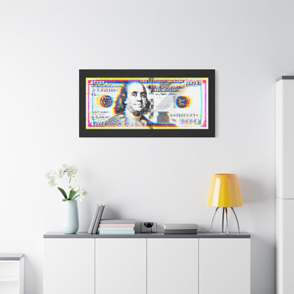 100 Dollars Bill - Neon Color Explosion - Canvas