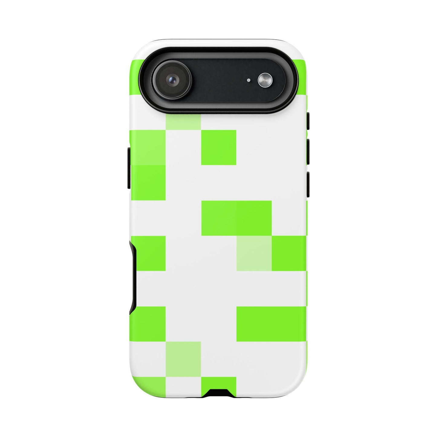 Lime Green Pixel Grid - Phone Case