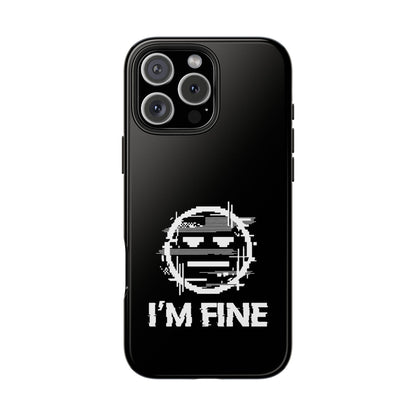 I’m Fine Glitched Smiley - Phone Case