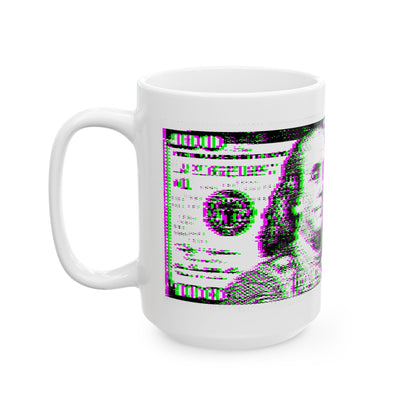 100 Dollars Bill - Green/Magenta Glitch - Mug