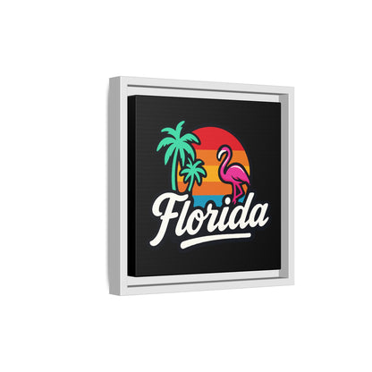 Florida Sunset Palm - Framed Canvas